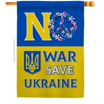 Breeze Decor No War, Save Ukraine Support Cause 28 x 40 in. Double-Sided Decorative Vertical House Flags for Decoration Banner Garden Yard Gift