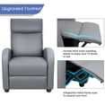 thumbnail image 5 of Walnew Single Recliner Thick Padded Push Back Recliner with Faux Leather, Light Gray, 5 of 7