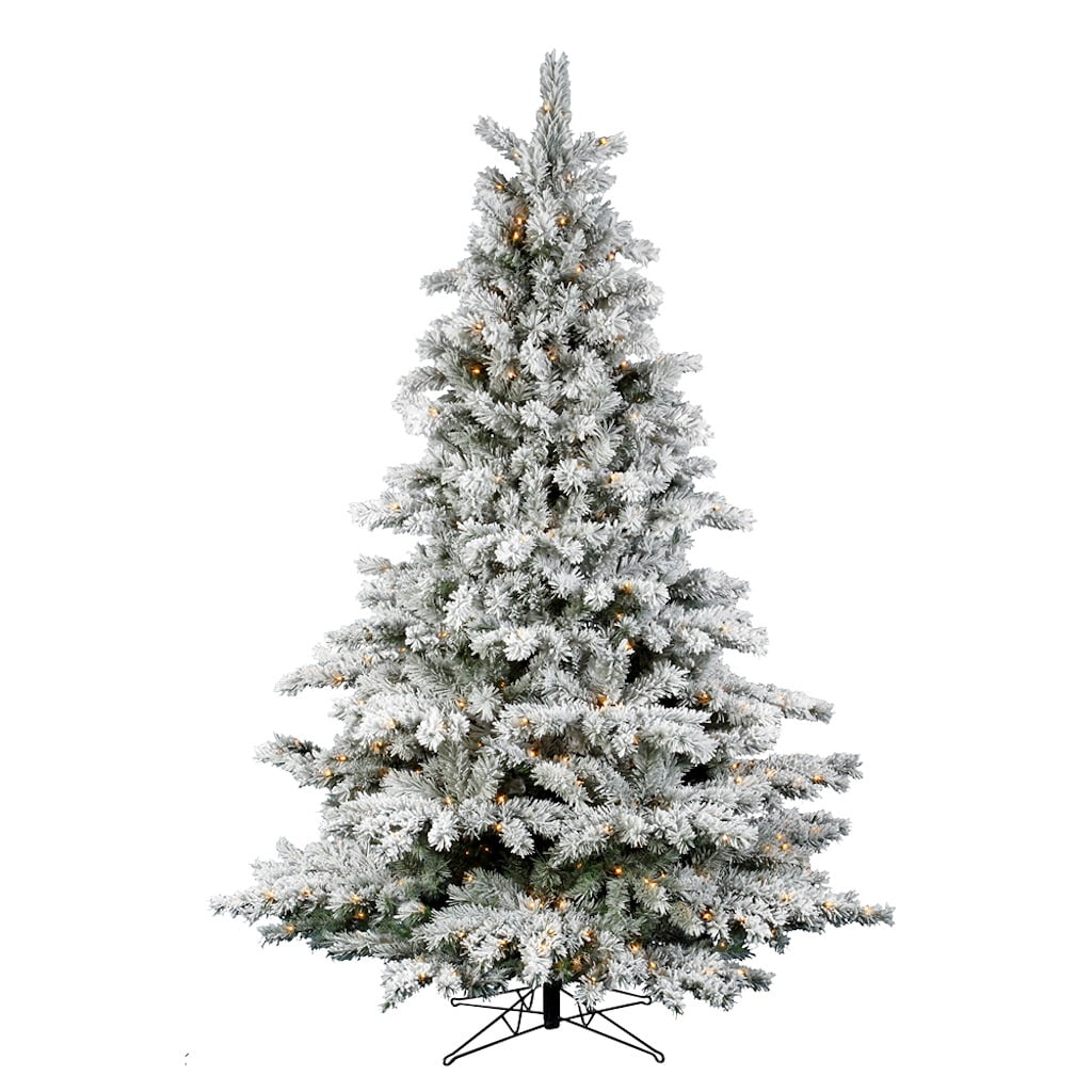 Flocked Aspen Prelit Clear Christmas Tree