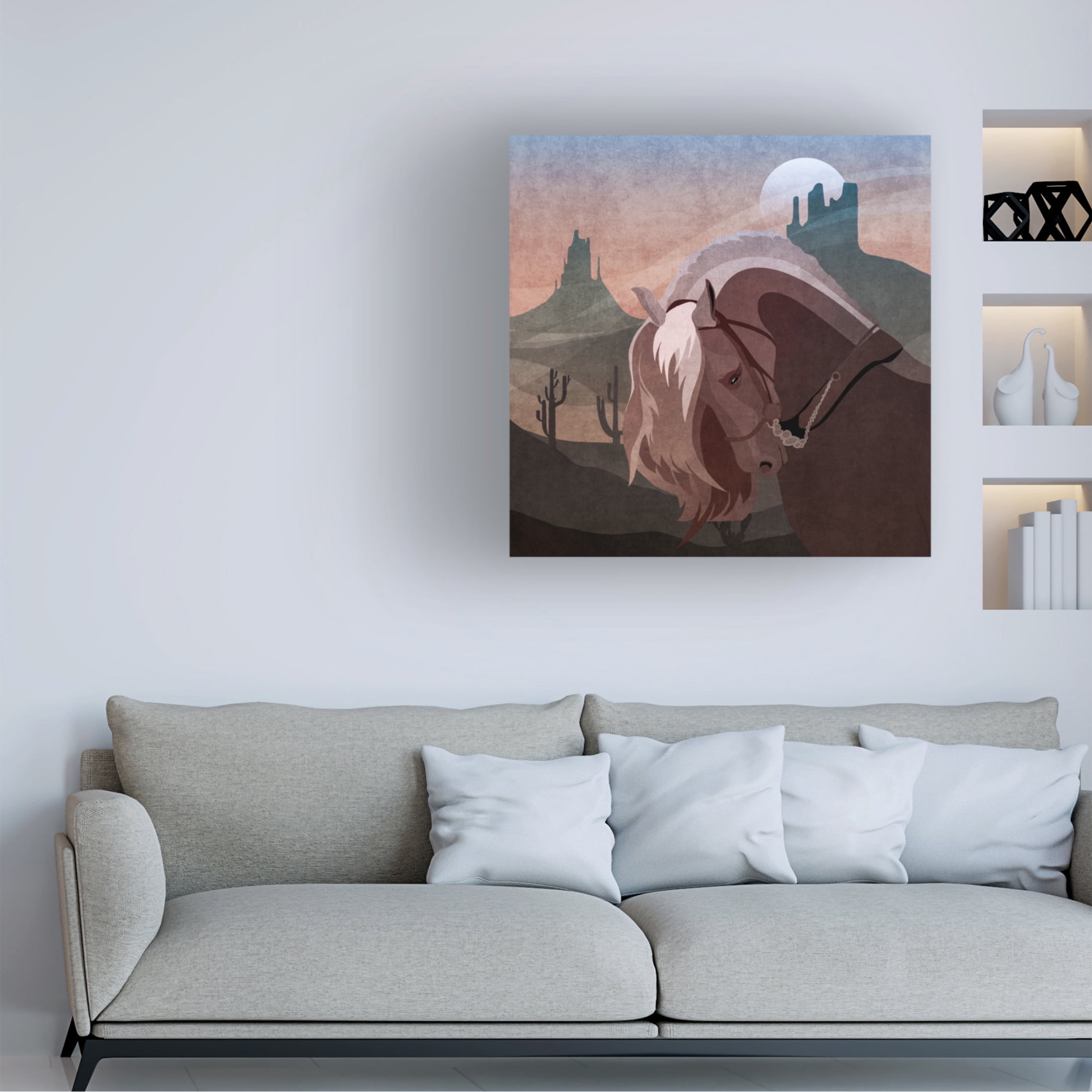 Trademark Fine Art Emel Tunaboylu  Cowboy Horse Canvas Wall Art