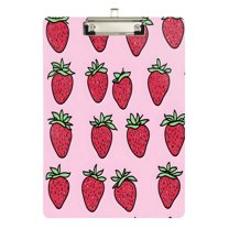 FORMRS Acrylic Clipboard with Low Profile Clip Standard A4 Letter Size, 12.5" x 9", Cartoon Strawberry