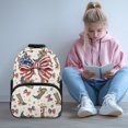 thumbnail image 2 of KUIFORTI American Flag Bow Boys Bookbag Durable Large Capacity Kids School Backpack with Multiple Storage Pockets Side Pockets for Kids Teens Elementary Middle School, 2 of 7
