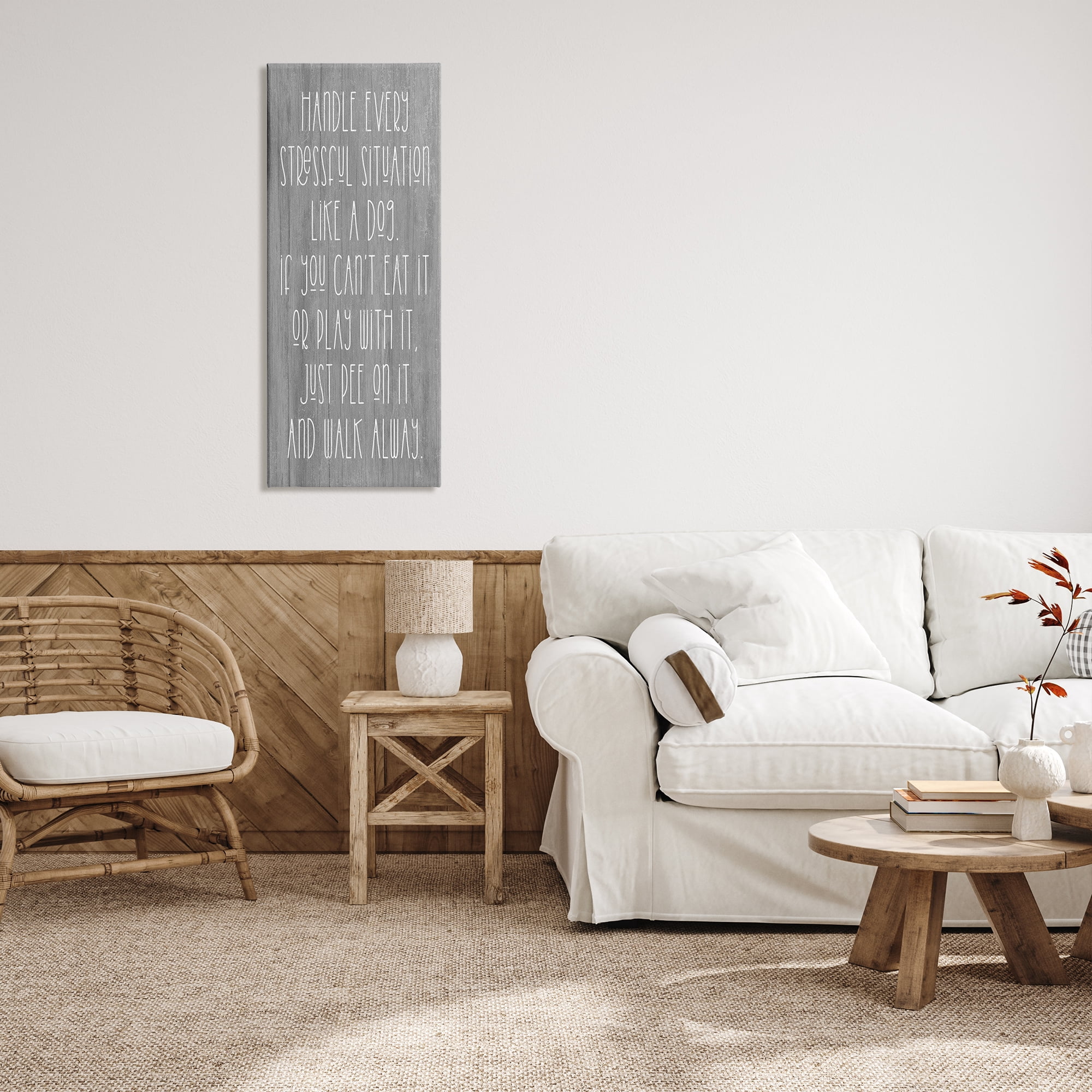 Stupell Industries Handle Stressful Situation Like Dog Funny Pet Phrase, 17 x 40, Design by Daphne Polselli