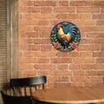 thumbnail image 6 of Round Metal Tin Sign Rustic Wall Decor Rooster Colorful Floral Round Metal Sign Plaque for Home Garden Kitchen Bar Cafe Restaurant Garage Retro Vintage Wall Art 8x8 Inch, 6 of 8