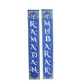 thumbnail image 2 of Eid Mubarak Porch Sign, 100D Polyester Eid Mubarak Hanging Sign Blue Background  For Outdoor Decoration, 2 of 8