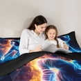 thumbnail image 5 of Feelyou Ice Hockey Athlete Full Size Comforter Sets, Fire and Water Bedding Comforter Set, Modern Sports Theme Reversible Bedding Sets, Microfiber Bedroom Decor, 3-Piece, 5 of 8