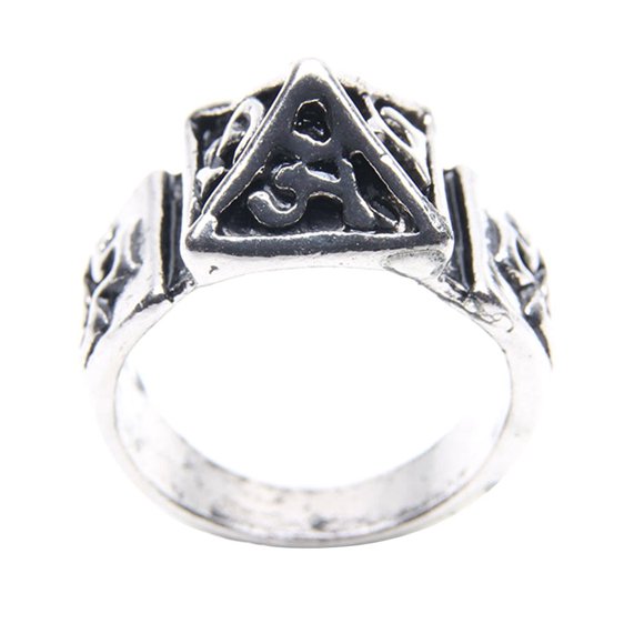 MAYUJIAA 18mm Fashion Vintage Men Women Pyramid Decoration Punk Alloy Ring Jewelry Accessory SS311-3274
