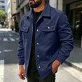 thumbnail image 5 of Riecok Cargo Jacket Men Long Sleeve Button down Coats Lapel Collar Jackets Casual Fall Outerwear with Pocket 3XL, 5 of 8