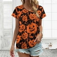 thumbnail image 3 of Cartoon Pumpkin Citrus Stem Women's Blouse Short Sleeve Women's Top T-Shirt Spring Summer Clothes, 3 of 7