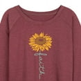 thumbnail image 3 of Instant Message - Faith Sunflower Stem - Women's Lightweight French Terry Long Sleeve Shirt, 3 of 6