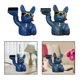 thumbnail image 4 of 2 piezas resina reloj soporte perro estatuilla hogar noche pendiente pendiente bandeja azul oscuro Hugo Ver soporte de exhibición, 4 of 8