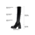 thumbnail image 3 of Women's Platform Chunky Heel Knee-High Boots Square Toe Side Zipper Solid Color Fashionable Y2K Style Tall Autumn/Winter 2026, 3 of 8