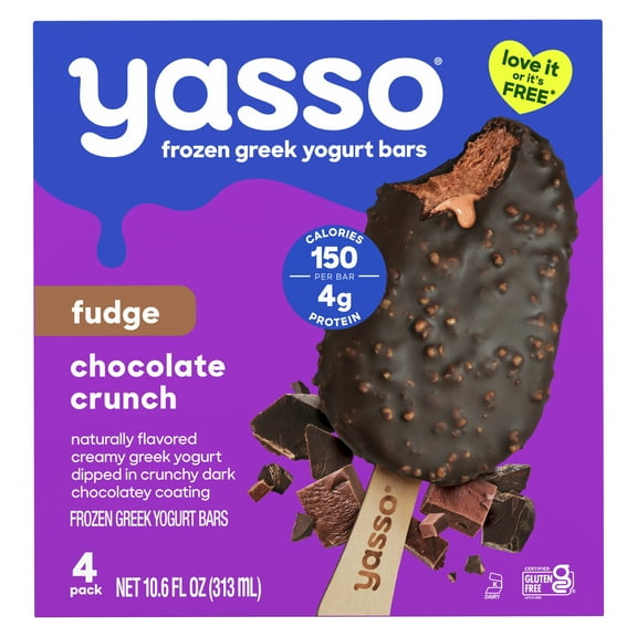 Yasso Frozen Greek Yogurt Bars Fudge Chocolate Crunch Bars 4 2.65fl oz 4 bars