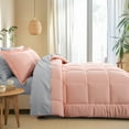 thumbnail image 5 of RUIKASI 7 Pieces Pink/Light Grey King Bed Comforter Set with Sheets - Bed in a Bag with Comforter and All Season Sheets, Pillowcases, 5 of 6