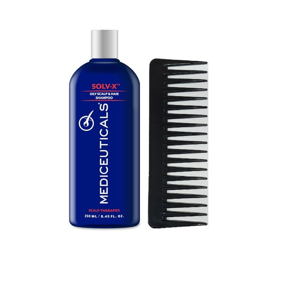 Therapro Mediceuticals Solv-X Oily Scalp & Hair Treatment Shampoo (w/ Wide Tooth Comb) 8.45 oz