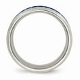 thumbnail image 2 of White Stainless Steel Ring Band Wedding Blue Carbon Fiber, 2 of 6