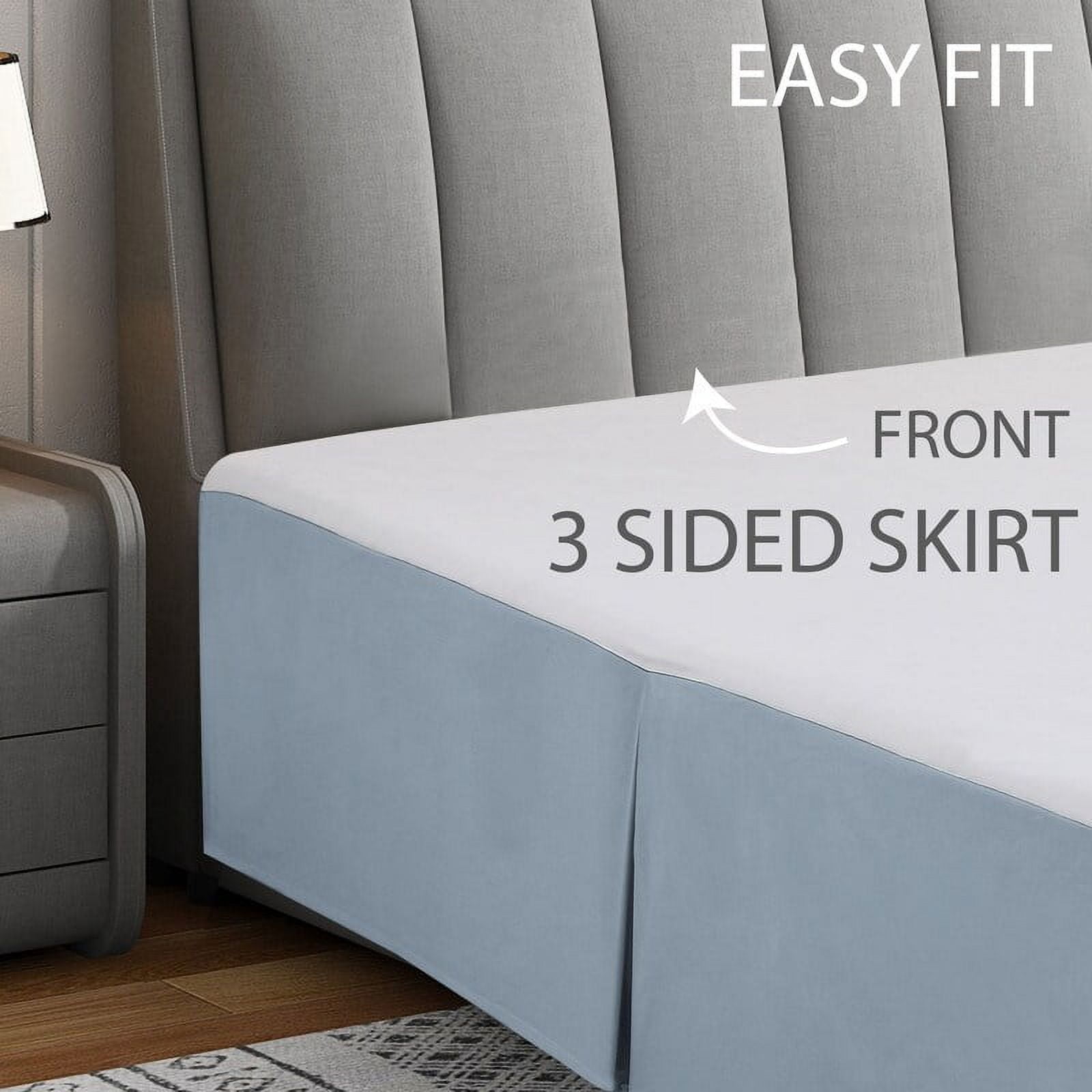 Swift Home  Basics Pleated Microfiber 14-inch Drop Bed Skirt Coconut Milk Queen