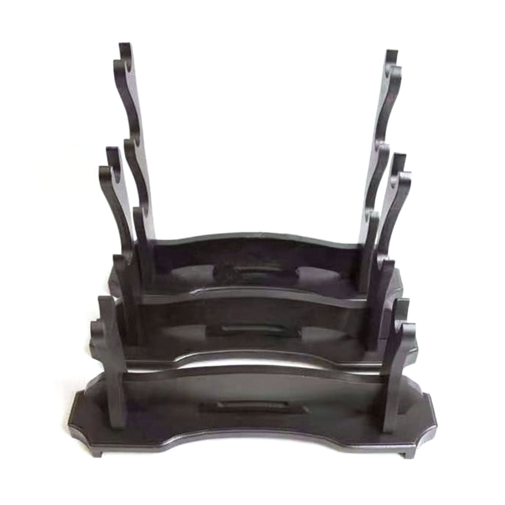 Aellinatey Sword Stand Two Tiers Sword Rack Holder Display for Katanas Wakizashi Swords