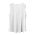 thumbnail image 5 of Yubnlvae White Casual Solid Color Scallop V Neck Women's Vest Comfortable And Breathable V Neck Women's T Shirt, 4Xl, 5 of 7