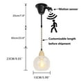 thumbnail image 2 of KAYYELAMP Motion Sensor 1.9-Foot Adjusted Cable H-Type Track Lamp Cracked Glass Ball Shade Wood Base Modern Pendant Lighting for Home Kitchen Dining Room(No Bulb, Track), 2 of 6