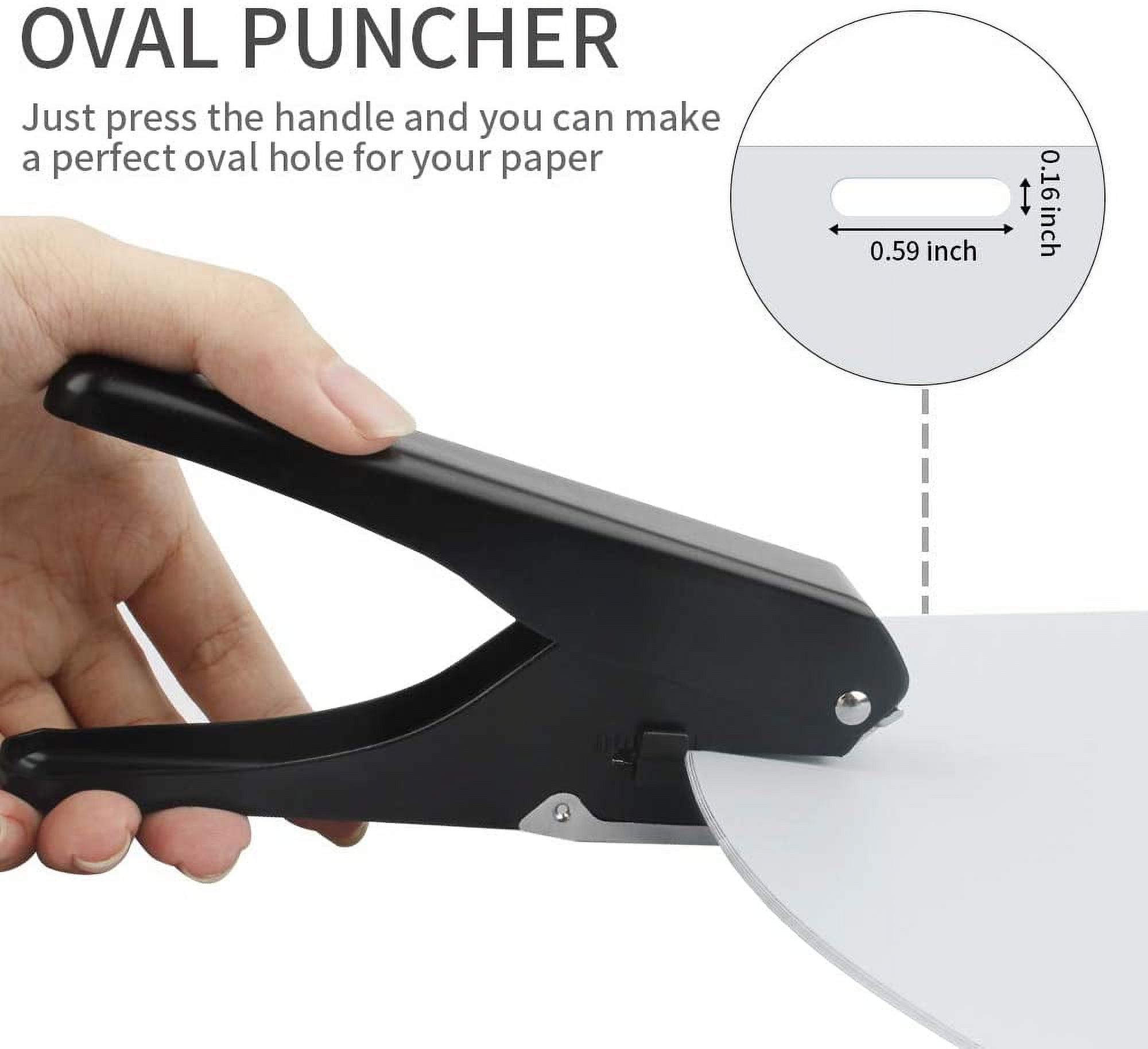Heavy-Duty Elliptical Punch - Badge Hole Punch for ID Cards, PVC