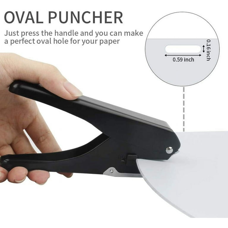 Handheld Hole Puncher Heavy Duty Single Oval Hole Punch Tool for