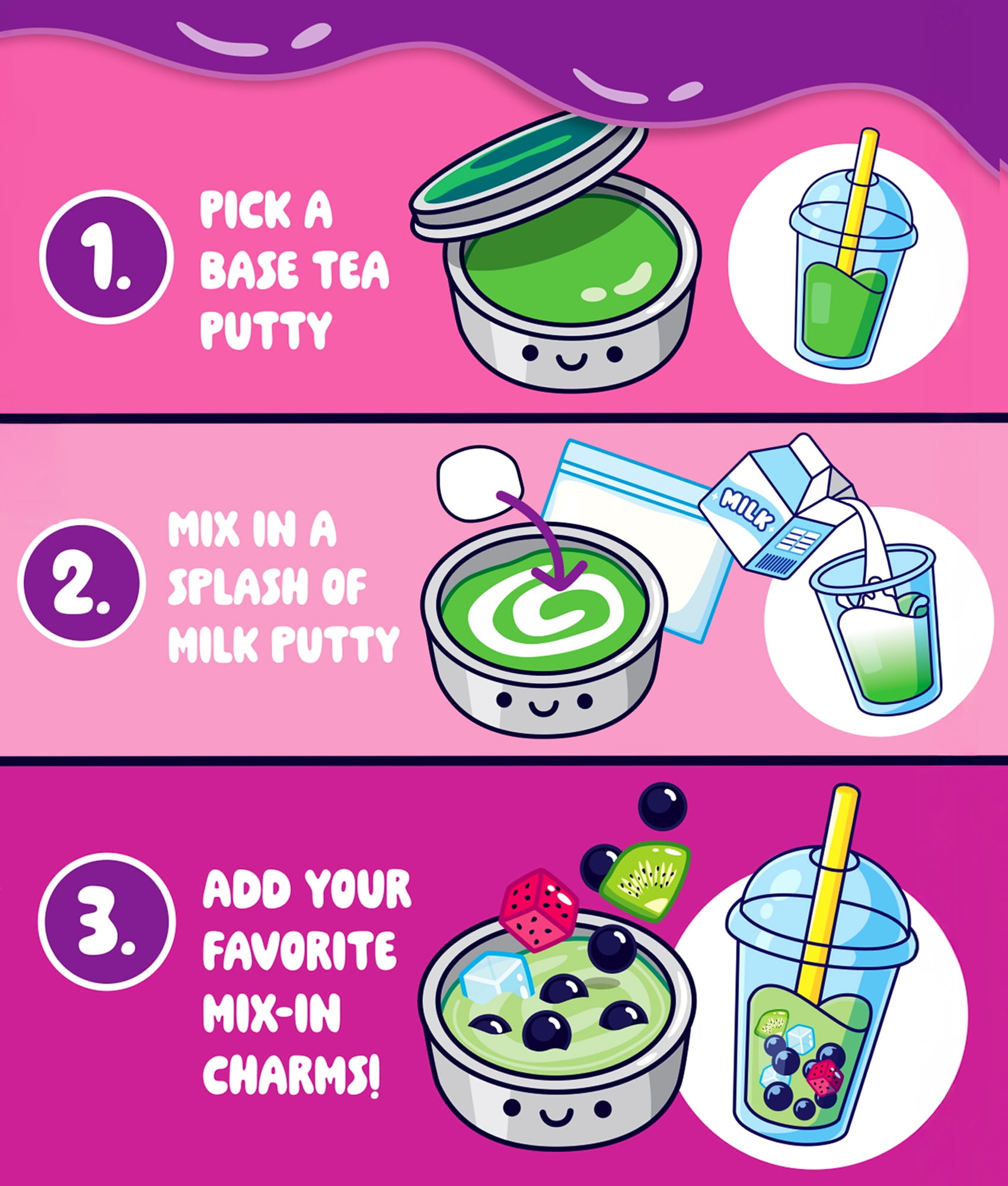 Crazy Aaron's Mixed by Me Boba Thinking Putty Kit, Ages 3 and Up
