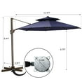 thumbnail image 3 of Pellebant  11.5FT Outdoor Round Cantilever Umbrella With Double Top Navy Blue, 3 of 5