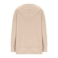 thumbnail image 4 of Craaazy Oversized Sweatshirts for Women Solid Color Hooded Button Long Sleeve Tops Gifts, 4 of 7