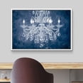 thumbnail image 3 of wall26 Framed Canvas Print Wall Art Navy Blue Fancy White Crystal Chandelier Decorative Lights Digital Art Realism Contemporary Chic Relax/Calm for Living Room, Bedroom, Office - 24"x36" Wh, 3 of 5