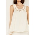 thumbnail image 3 of Miss Me Women's Crochet Neck Sleeveless Peasant Top Natural X-Large  US, 3 of 4