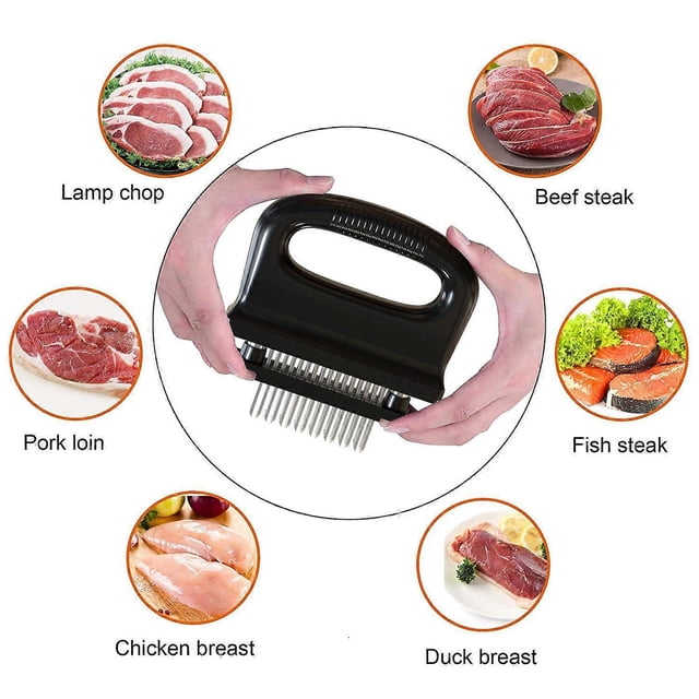 Meat Tenderizer Stainless Steel Meat Tenderizer, 48 Pin Meat Loosener With Handle , Kitchen Tools Barbecue Meat Loosener