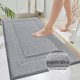 thumbnail image 2 of Juego de alfombras de baño SHACOS Super Soft de 50 x 80 cm y 40 x 60 cm, color gris claro, 2 of 7