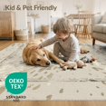 thumbnail image 4 of ODIKA 9'x12' Washable Area Rug Non-Shedding, Easy Care Farmhouse Brindle Distressed Vintage Border Cow Spotted Print Playful Expressive for Master Suite, California King, Under Bed, 4 of 7