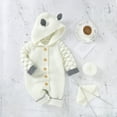 thumbnail image 3 of Fjofpr Baby Girl Clothes 12 Months Newborn Baby Girls Boys Winter Warm Knit Outwear Sweater Hooded Romper Jumpsuit（0-24M）, 3 of 9