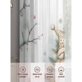 thumbnail image 5 of Christmas Sheer Curtains 108 Inch Length 2 Panels Set, Xmas Gnomes Tree Snowflake Botanical Voile Window Treatment Semi Sheer Long Curtains Drapes for Bedroom/Living Room/Kitchen 52"x108"x2, 5 of 7