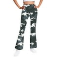 thumbnail image 3 of Frostluinai Girl's Fleece Lined Flare Leggings 5-16Y Camo High Waist Yoga Bell Bottom Pants Warm Winter Gym Bootcut Leggings for Girl, 3 of 7
