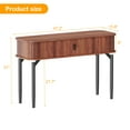 thumbnail image 2 of Table Console Étroite avec Porte Coulissante, Table d'Entrée Cannelée Table de Couloir avec Rangement pour Salon, Foyer, 2 of 8