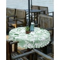 thumbnail image 2 of Navy Blue Spring Floral Outdoor Tablecloth - 54 Inch Round Dining Table Cover, Watercolor Summer Botanical Waterproof Outdoor Table Cloth with Umbrella Hole & Zipper for Picnic/Patio/Party, 2 of 5