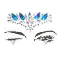 thumbnail image 2 of Qarigey Ojo cara gemas pegatinas de diamantes de imitación frente cristal joyería temporal DIY decoraciones disfraz boda Festival maquillaje Tratamientos faciales Azul, 2 of 6