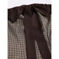 thumbnail image 5 of Brown Houndstooth Strapless Bowknot Fit & Flare Mini Dress, 5 of 6