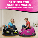 Flybar 12V Battery Powered Bumper Car XL, Ride On, 2 Seater, Ages 6+ Up to 175 Lbs, Pink