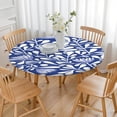 thumbnail image 3 of Boho Style Round Table Cover with Elastic Band, Floral Print Stretch Cloth for 38-42 Inch Tables, Durable for Indoor Outdoor Setting, 3 of 7