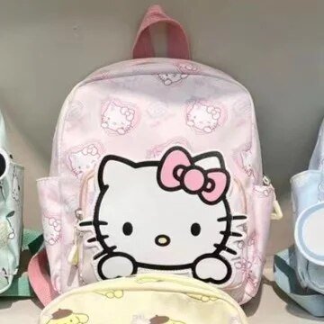 Mochila escolar Sanrio de dibujos animados para niños, bolso de estudiante My Melody lindo, mochila de alta capacidad, Kuromi, bolso de hombro Doble