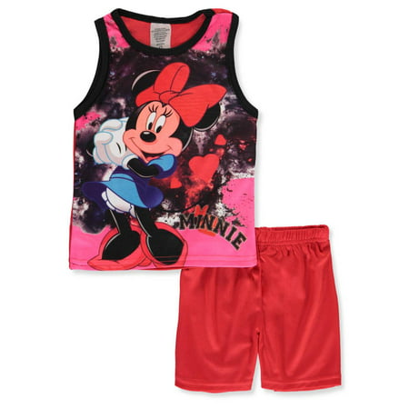 Disney Minnie Mouse Girls' 2-Piece Shorts Set Outfit