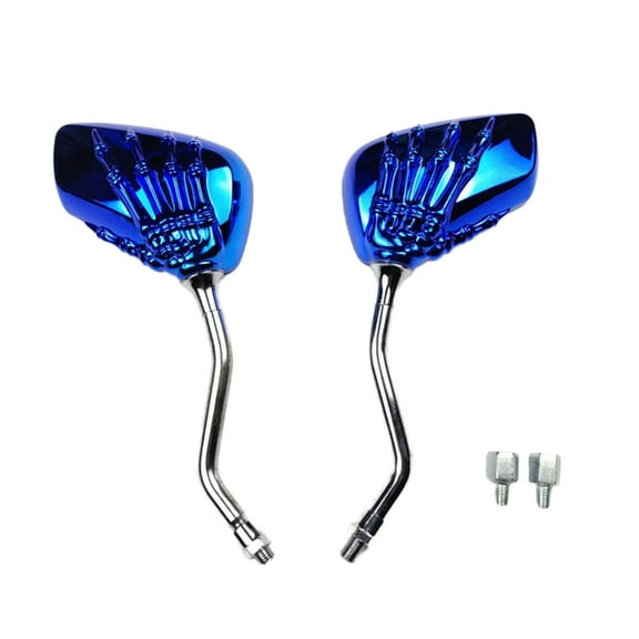 BIBABLYKE 1 Pair Motorcycle Rearview Skeleton Hand Side Adjustable Scooters Rear View Motorbike Accessories