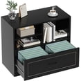 thumbnail image 5 of LVB Lateral Filing Cabinet with Drawer, Black Wood File Cabinet Printer Stand with Storage Shelves for Home Office, Modern Printer Cabinets Fits A4 Letter Legal Size with Hanging Folder, 32.7 Inch, 5 of 18
