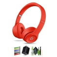 thumbnail image 1 of Beats Solo3 Wireless On-Ear Headphones (Citrus Red) Bundle with Accessories, 1 of 7