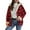 Red, variant on Hueook Jackets for Women Trendy Fashion Women Oversized Zip Solid Casual Plaid Coat Long Sleeve Hooded Casual Outwear Jackets Tops Green 2X