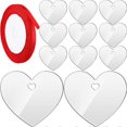 thumbnail image 1 of 1 Set Acrylic Heart Shape Pendant Diy Hanging Tag Valentine's Day Decoration Home Decor with Ribbon, 1 of 4
